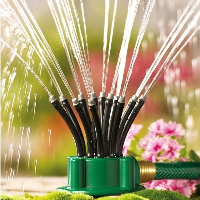 Aspersor de jardim 360 graus automático Multi-cabeça rega sprinkler jardinagem ferramenta de irrigação de jardim chuveir