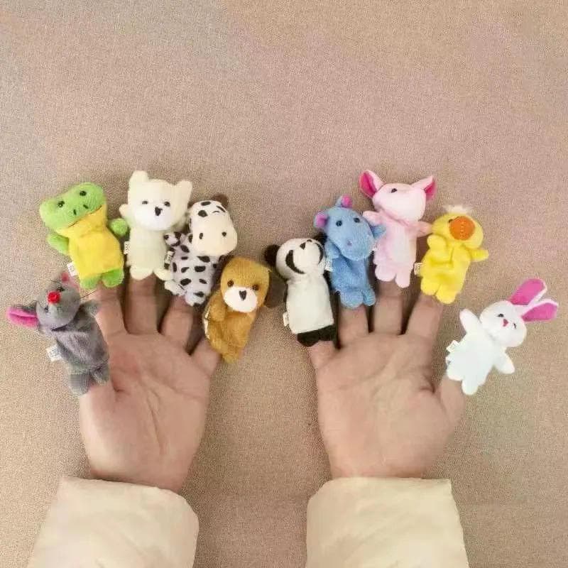 Novo estilo crianças jogar casa de pelúcia bebê calmante dedo boneca brinquedo mão fantoche boneca Animal bebê dedo fant