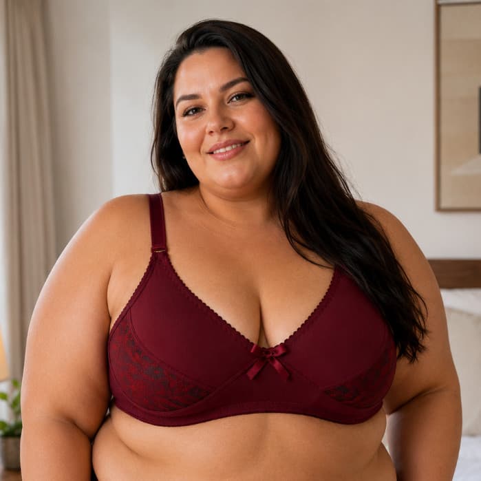 Sutia sem Bojo com Detalhe em Renda Adulto Alça Reforçada Plus Size  Marlene