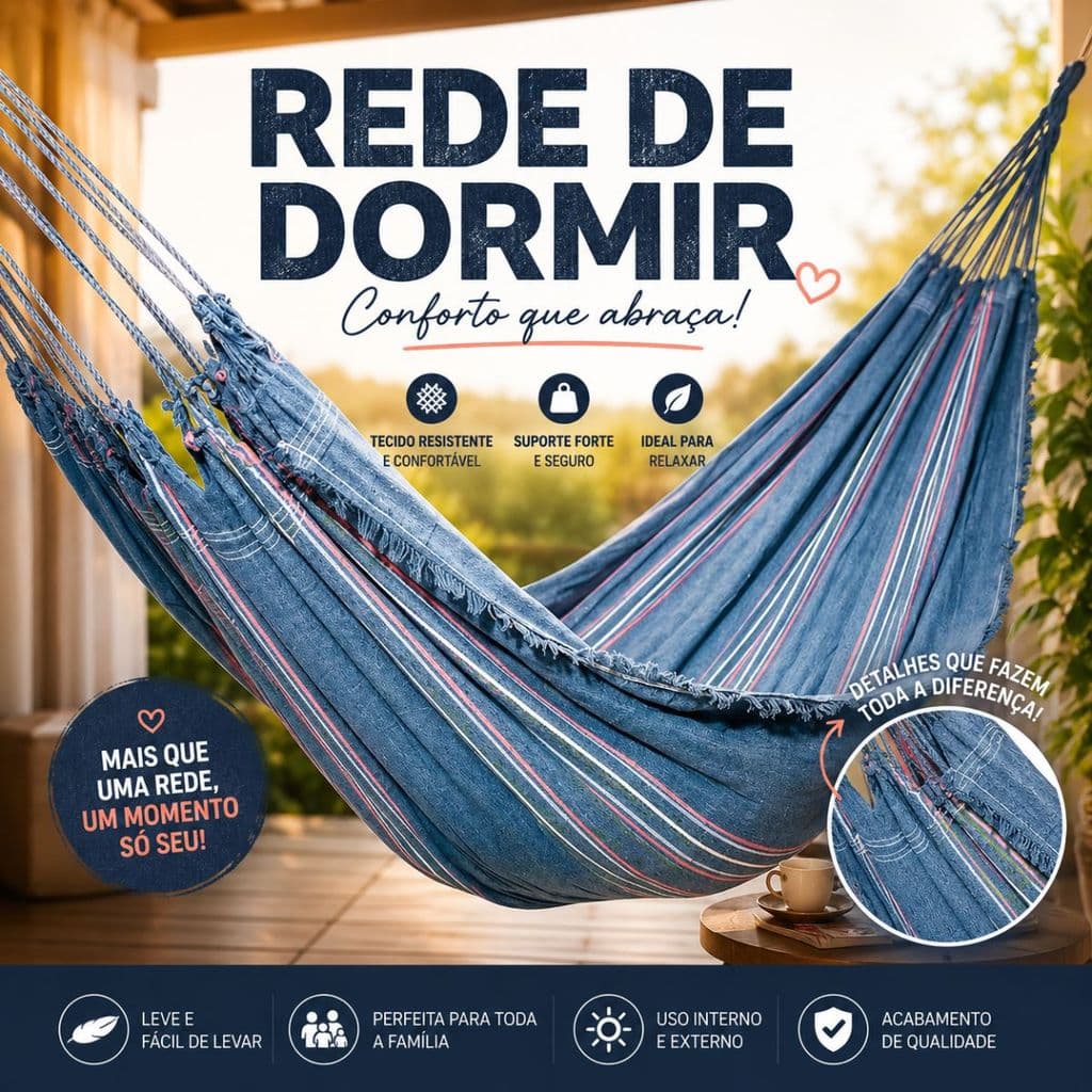 Rede de Algodão Solteiro Cinza 3,0 x 1,20m – Confortável e Durável Ideal para Descansar