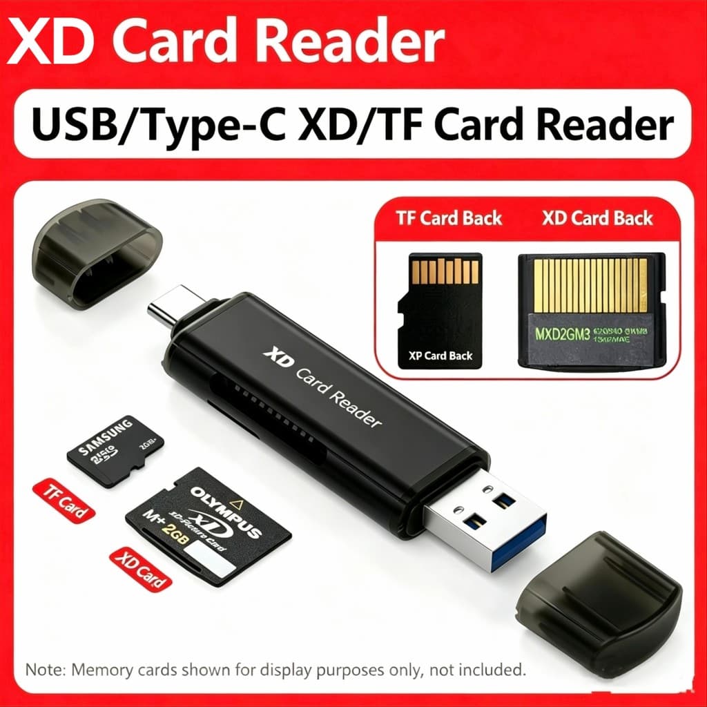 Leitor De Cartão De Imagem USB Tipo-C Para TF XD , Adaptador De Memória 3.0 Câmeras Olympus Fuji , Conversor De MicroSD
