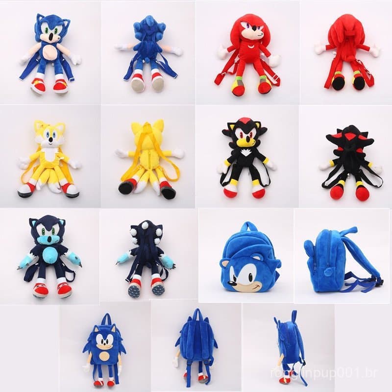 Mochila de Pelúcia Sonic, Rato Ouriço, Mochila para Jardim de Infância, Presente de Férias para Crianças 1YUB