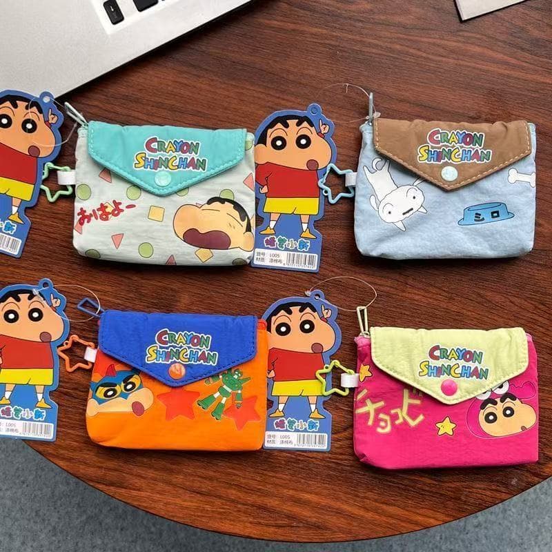 Bolsa de Moedas Criativa do Crayon Shin-chan, Pendente, Bolsa de Armazenamento de Material Escolar, Mini Porta-Cartões p