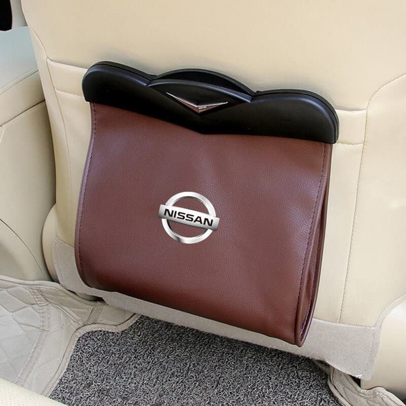 Organizador de Carro, Bolsa de Armazenamento para Encosto de Banco, Suporte de Bolso em Couro para Carro, Lixeira para C