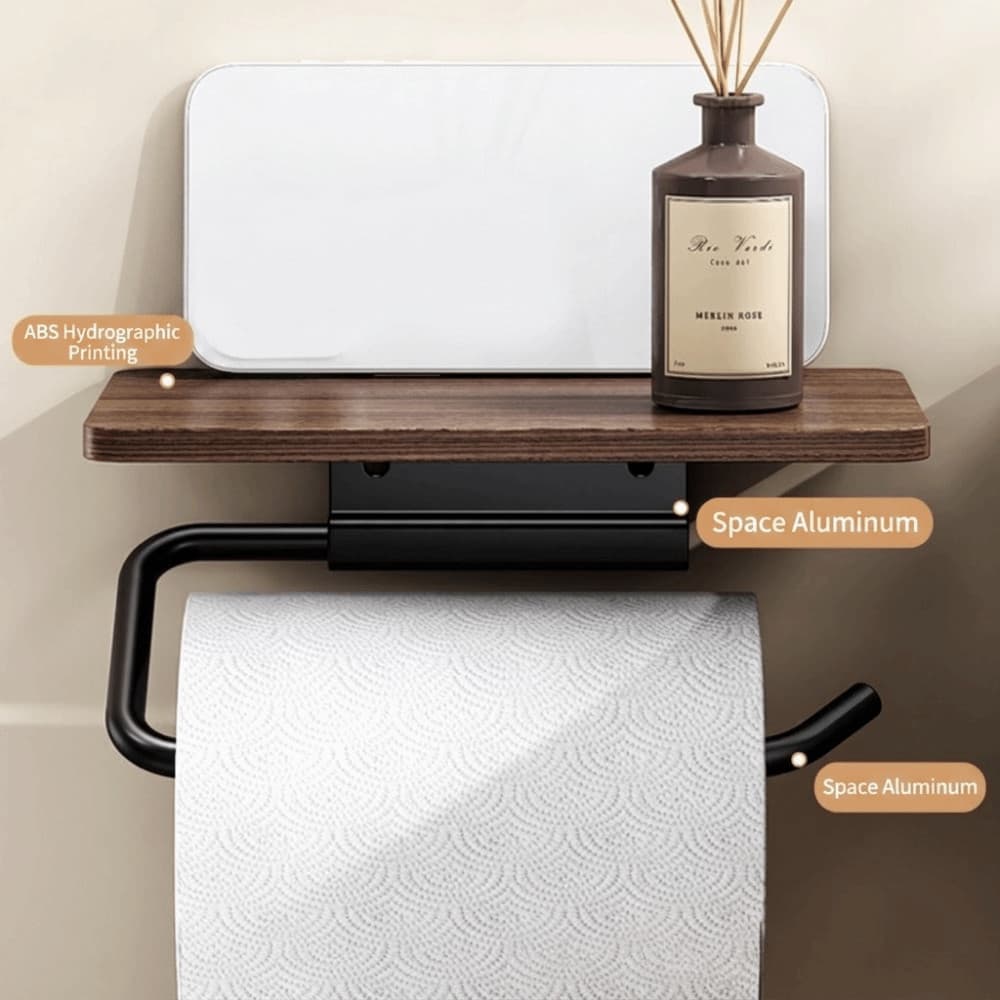 Rack Organizador De Armazenamento EBUCRE , Suporte De Papel Higiênico Montado Na Parede Que Economiza Espaço , Prateleir