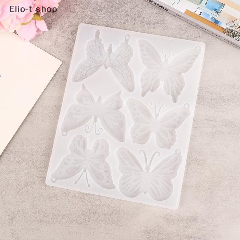 Elio-t 1Pc Borboleta Silicone Molde DIY Chaveiros Eardrop Mold Ferramentas Para Fazer Joias Cola Gota De Cristal Artesan