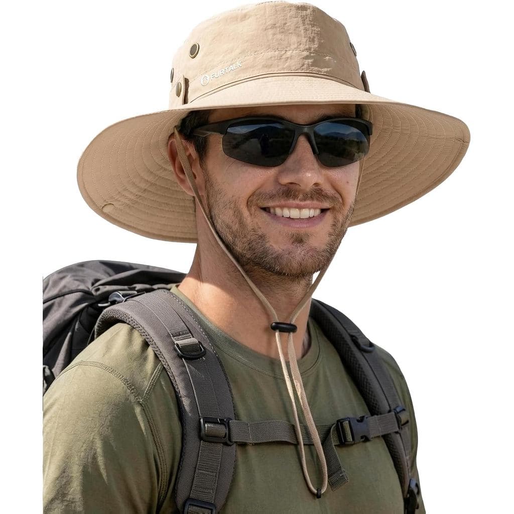 Chapéus de Sol FURTALK para Homens, Chapéu Bucket com Proteção UPF 80+, Dobrável, Aba Larga, para Atividades ao Ar Livre