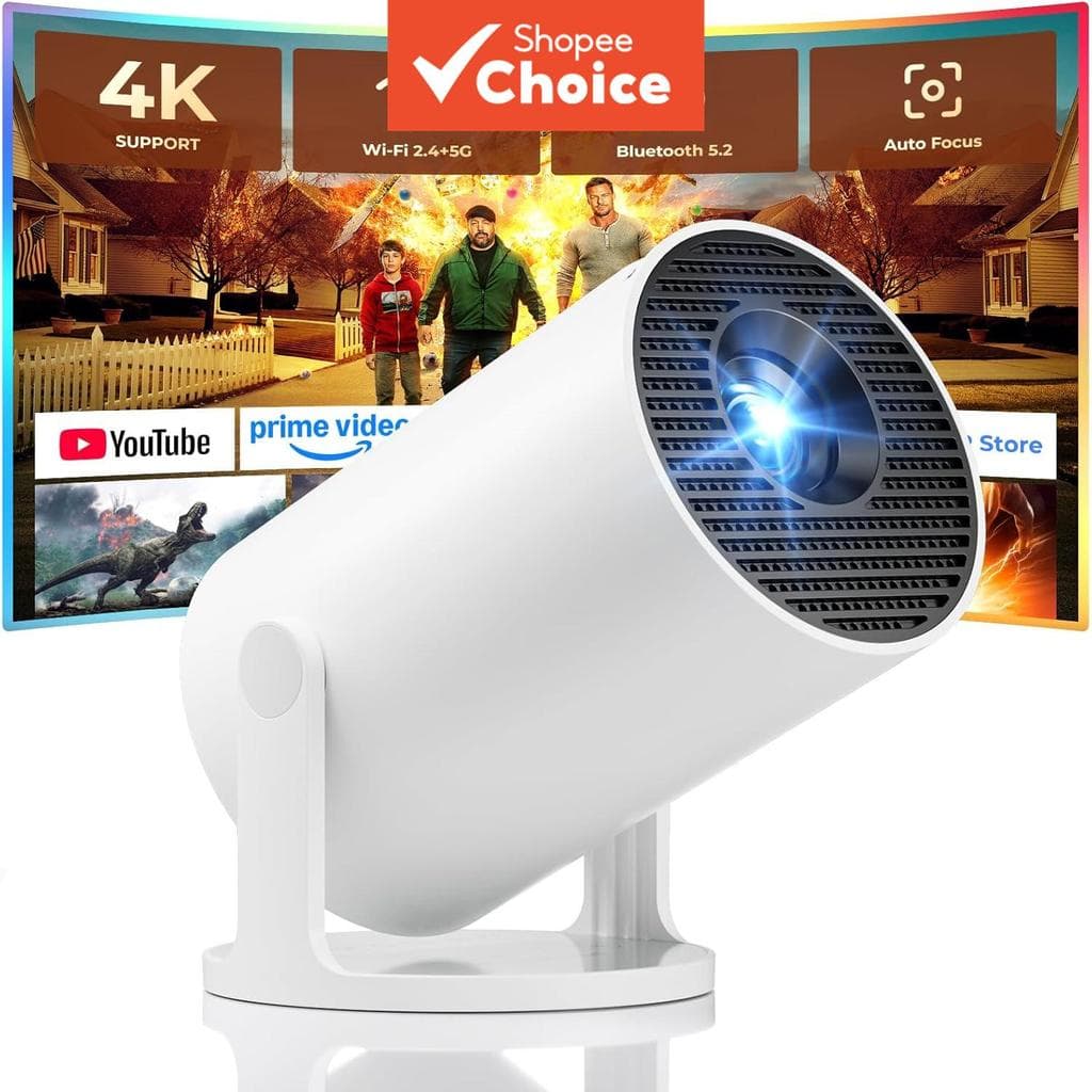 Projetor Mini HY300 Android 11 Cinema Inteligente em Casa Projetores de Vídeo LED Suporte 4K 1080P WiFi Bluetooth para