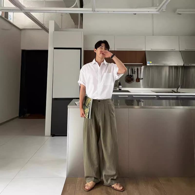 Novo exército verde linho calças casuais homens verão novo estilo japonês High-End sentimento All-Match solto em linha r