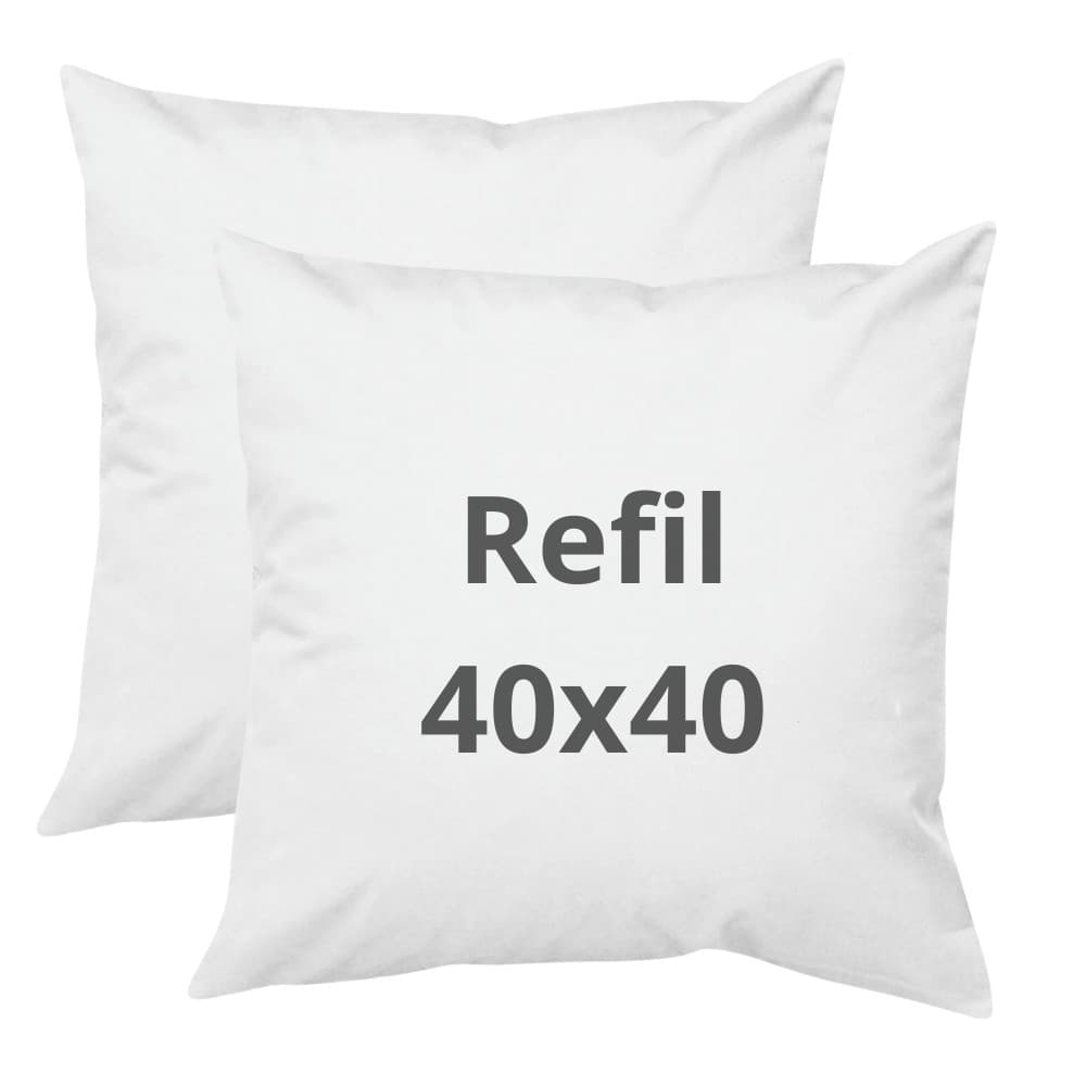 Kit: 2 Almofadas de enchimento - refil 40x40cm 100% fibra - antialérgico
