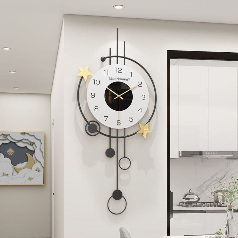 Luz de luxo moderno estilo simples sala de estar relógio de parede 2025 novo estilo High-End relógio restaurante parede-