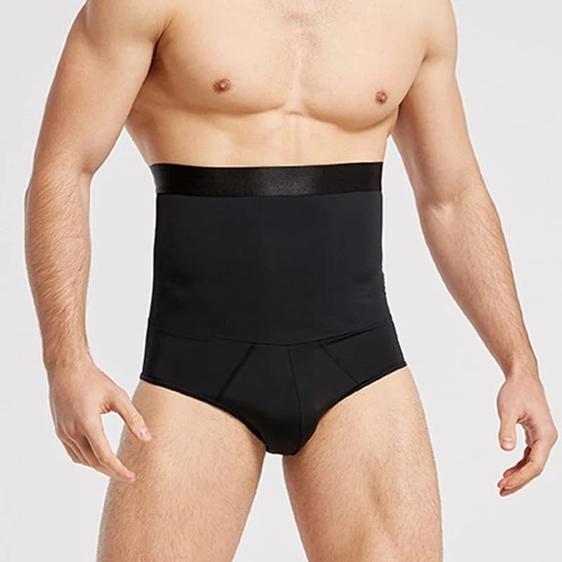Homens Cintura Alta Shapewear Calças Barriga Controle Shorts Corpo Shaper Compressão Emagrecimento Boxer