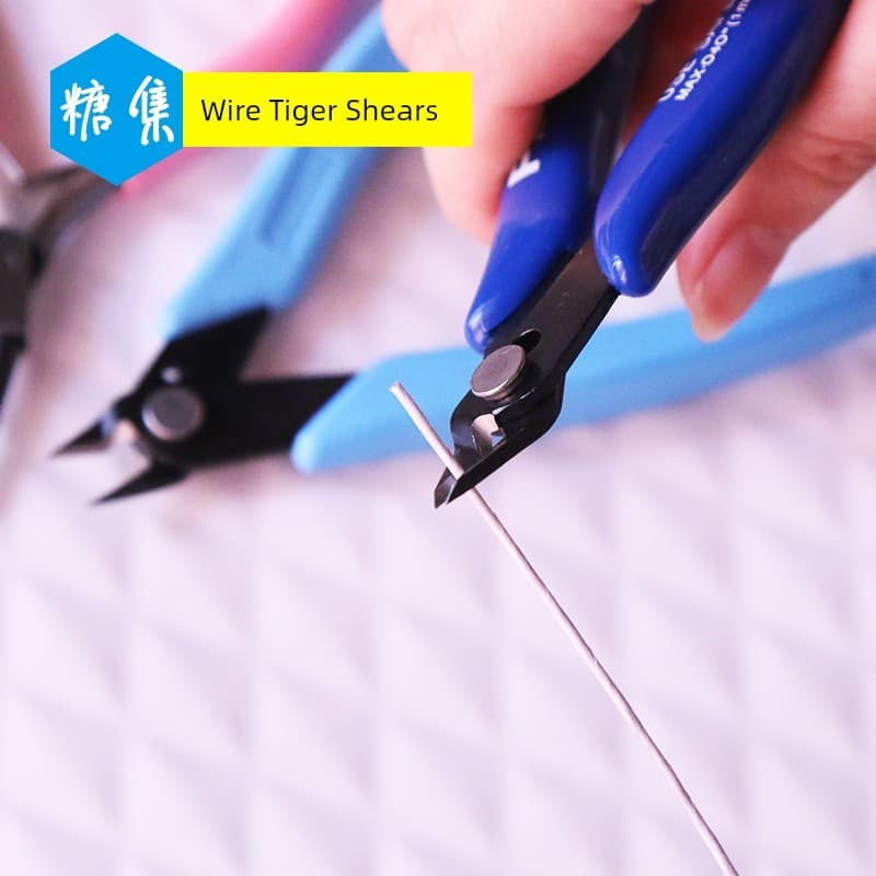 Tesoura de fio Fondant, alicate de ponta fina, flor de açúcar, alicate de modelagem de fio, protetor de mão de Silicone,
