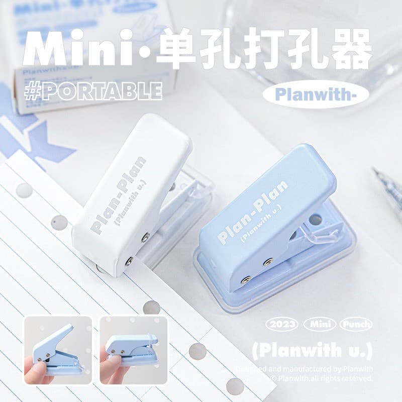 Planwith Mini Furador Único Simples Portátil Anel de Folhas Soltas Perfurador Manual