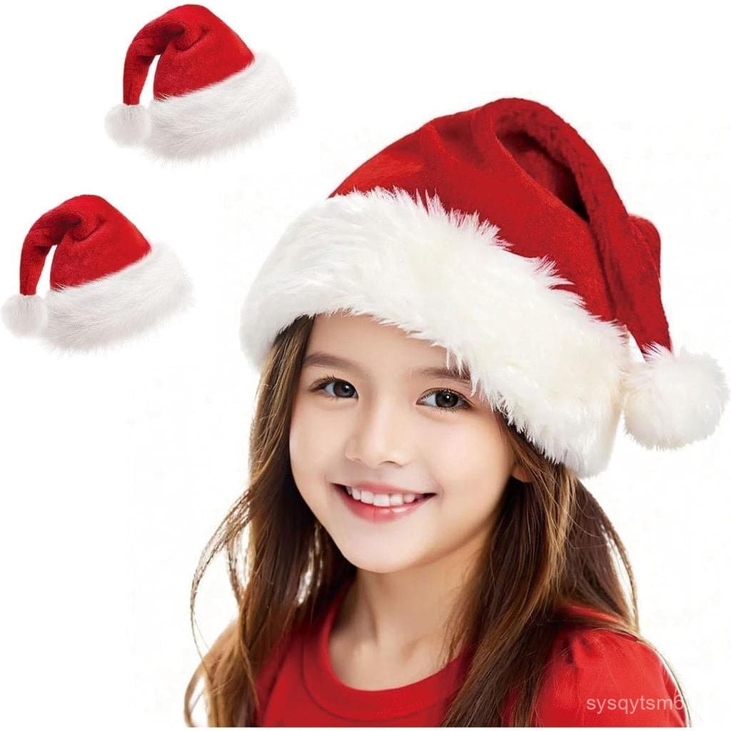 Chapéu de Natal BSVI, Chapéu de Papai Noel para Adultos Unissex, Veludo Confortável, Forro de Pelo Extra Grosso, Chapéu