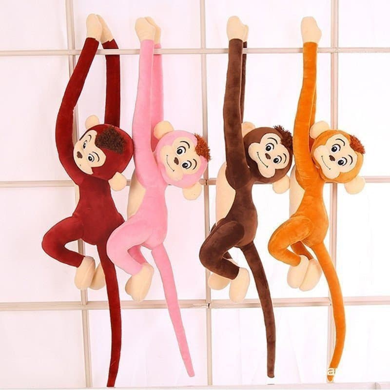 Brinquedo de macaco de pelúcia, boneco para pendurar na cortina, presente para o Dia das Crianças QAMV