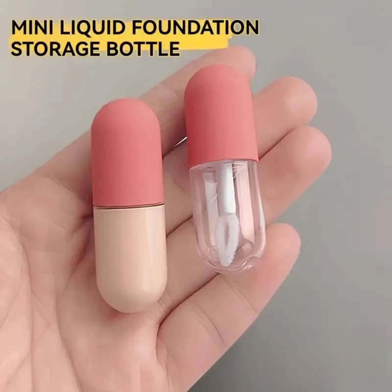 5/10/20 Pçs 4.5ML Lábio Esmalte Tubo Vazio Mini Pequena Cápsula Garrafa Circular De Borracha Fosca Transparente Plástico