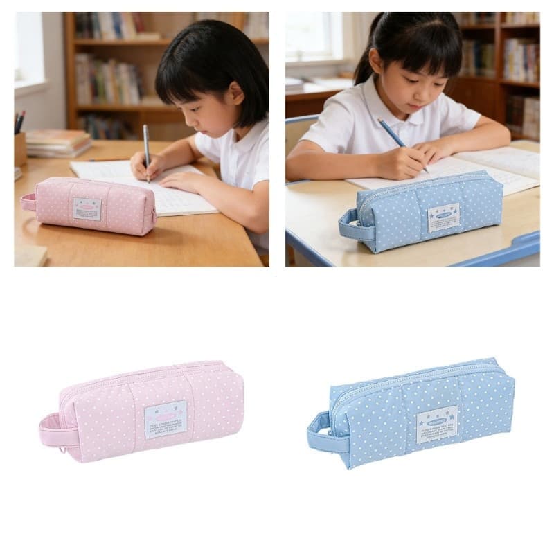 Bolsa De Lápis De Grande Capacidade Superior Com Zíper Estojo De Pano Para Estudantes Adolescentes