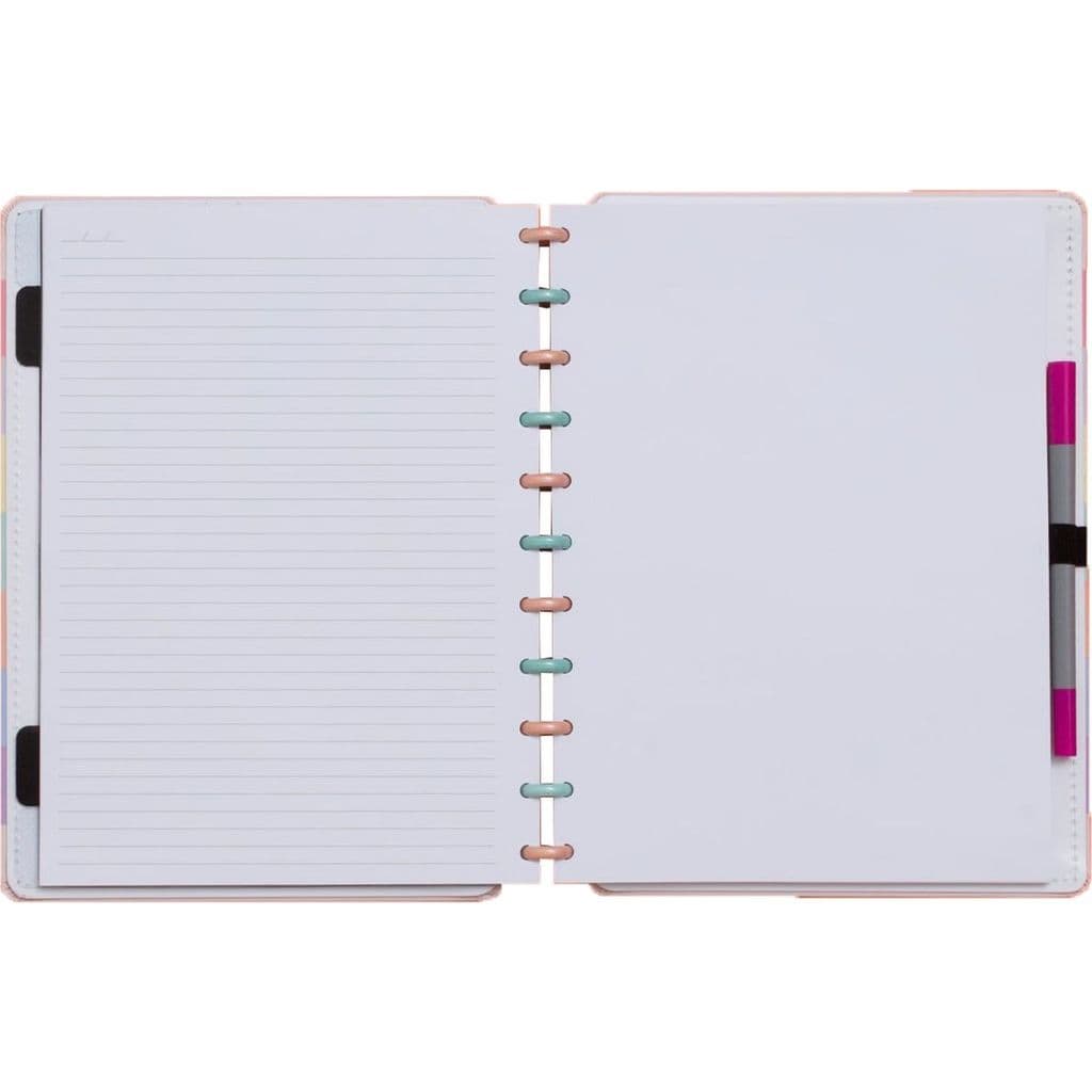 Caderno Inteligente Grande ARCO-IRIS Pastel 80FLS.