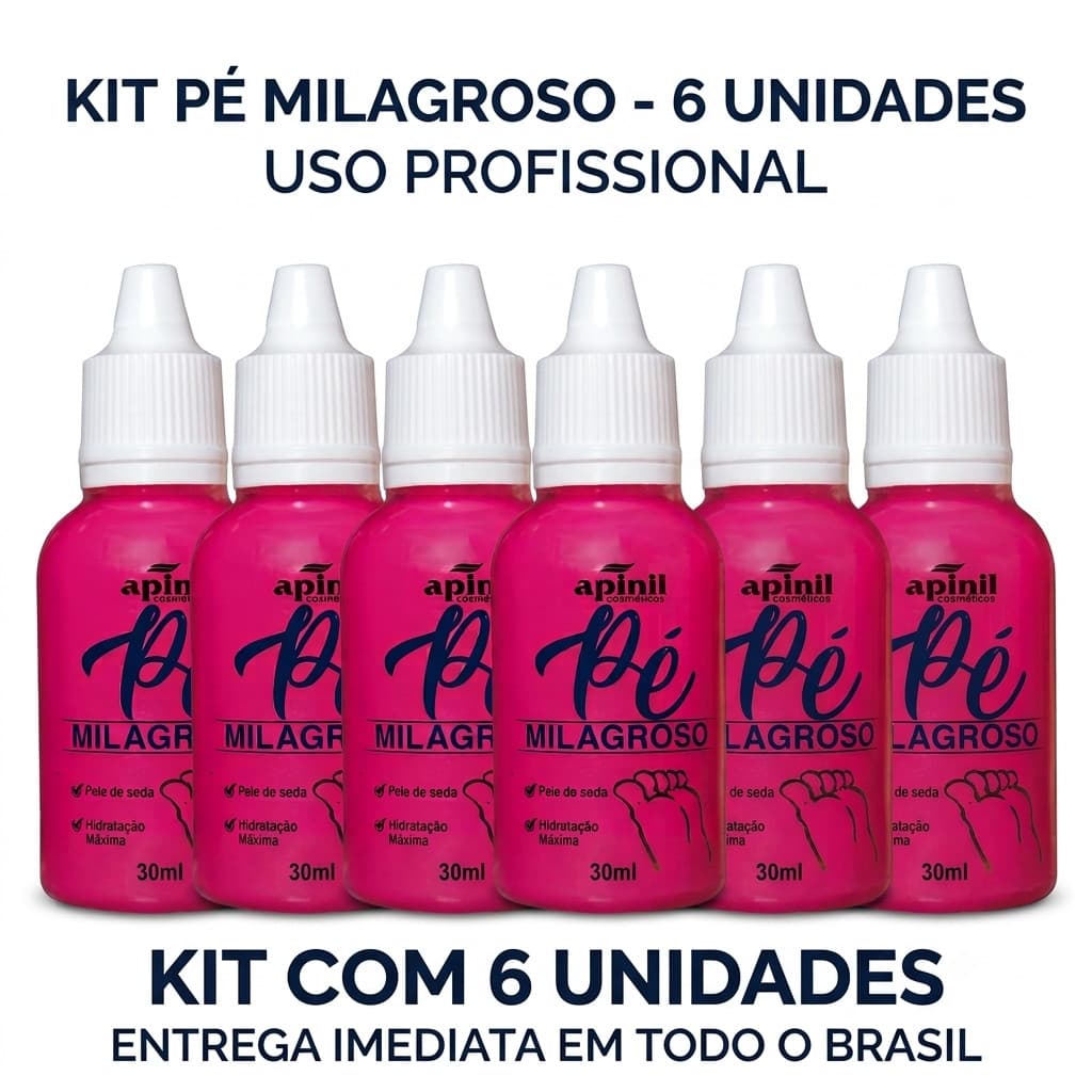 Kit 6 Unidades Pé Milagroso Hidratante 30mL APINIL atacado pés