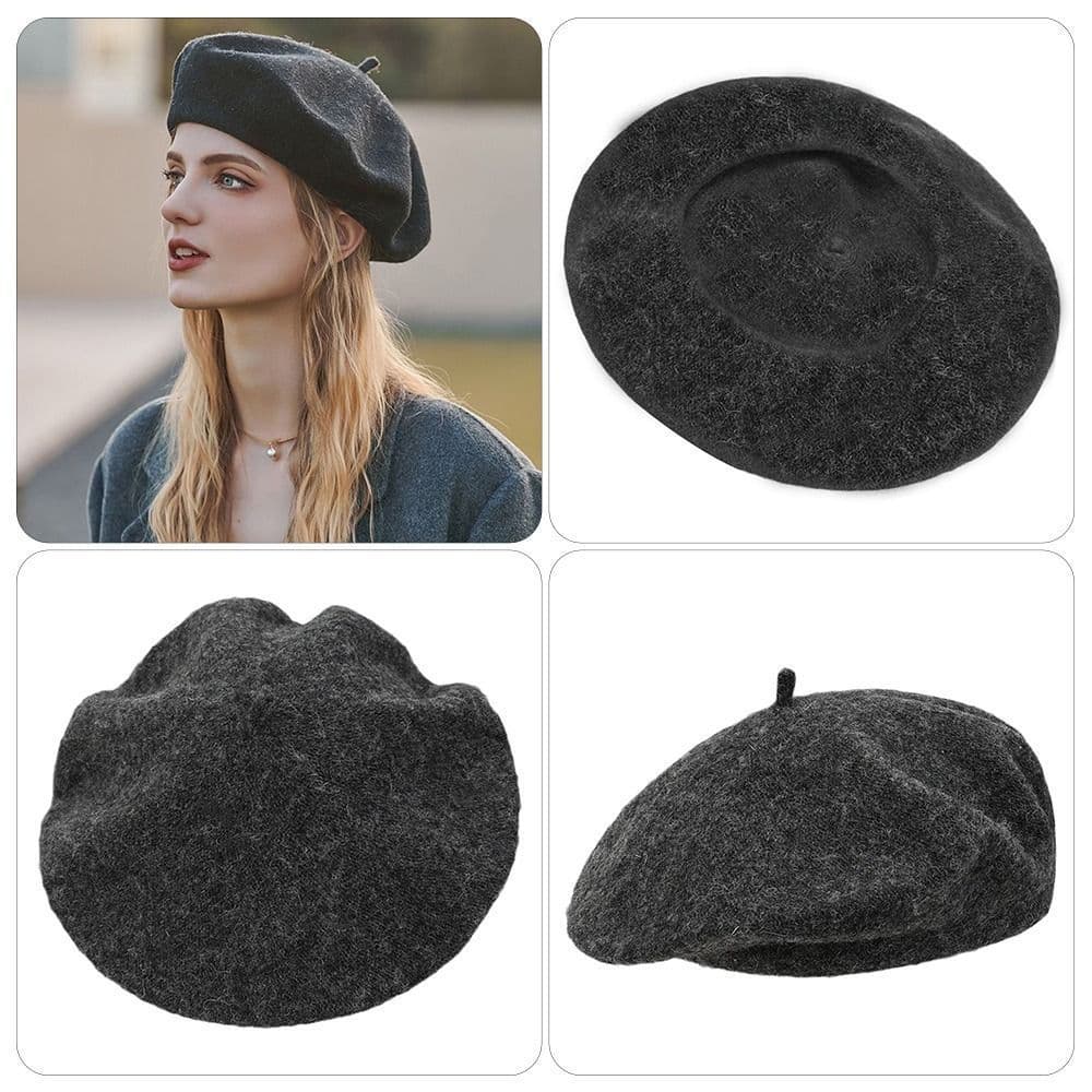 Boina Retrô Casual De Cor Sólida , Elegante , Versátil , Multicolorida , Outono Inverno , Confortável , Respirável , Par
