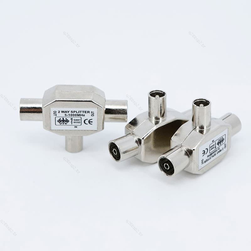 Divisor De Antena De 1 A 2 Vias , Adaptador De Conector De Vídeo , Macho Para 2 Fêmeas , Interface De Conversão De Sinal