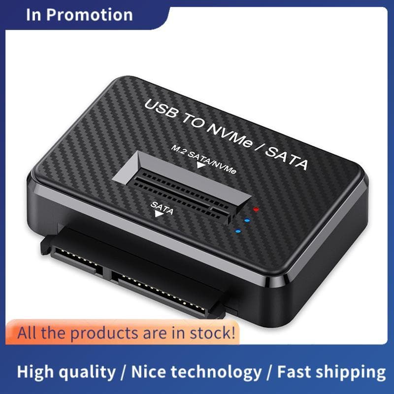 Leitor De Unidade De Estado Sólido M . 2 NVMe/SATA 2 Em 1 Dock Externo SSD Cartão Gabinete