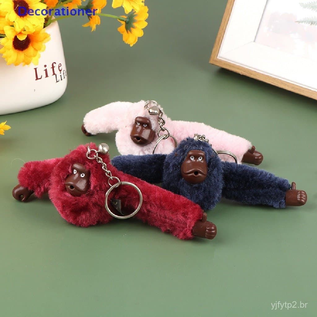 Chaveiro decorativo de macaco de pelúcia fofo, gorila com calças como pingente de bolsa, pingente de carro, novo estilo.