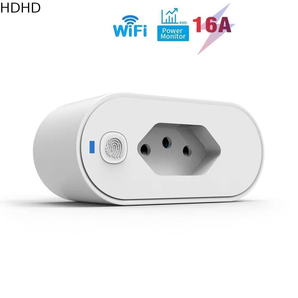 Plugue Inteligente HDHD Brasil , Adaptador De Tomada De Controle De Voz Para Monitoramento De Energia , De Monitor Com B