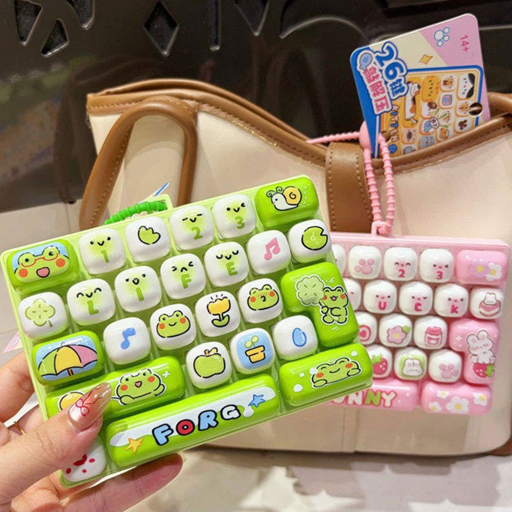 Ins Estilo Animal Fofo 26 Teclas Teclado Sim Pingente Portátil Alívio Do Estresse Brinquedo Mochila Ornamento De Mesa