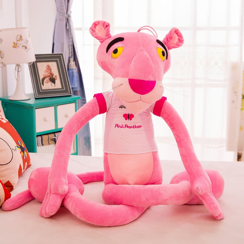 [Estoque pronto] Desenho animado pantera rosa brinquedo de pelúcia grande pantera impertinente boneca travesseiro presen