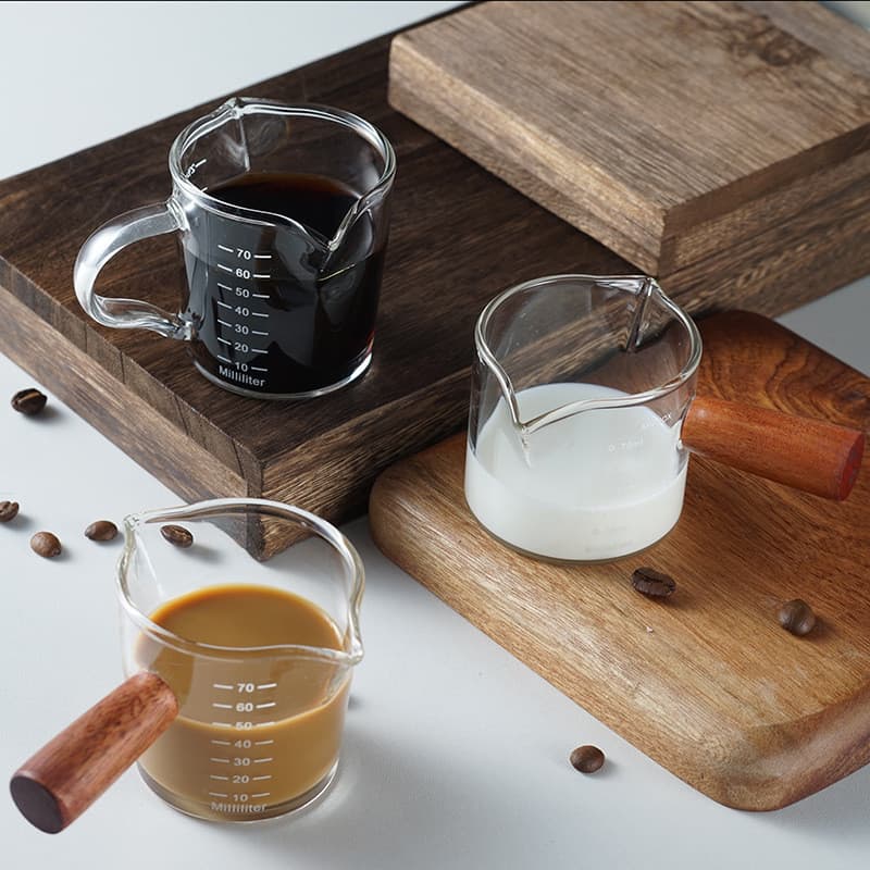 Fabricante atacado copo de leite ajustável de boca dupla de vidro resistente ao calor com alto teor de borosilicato com