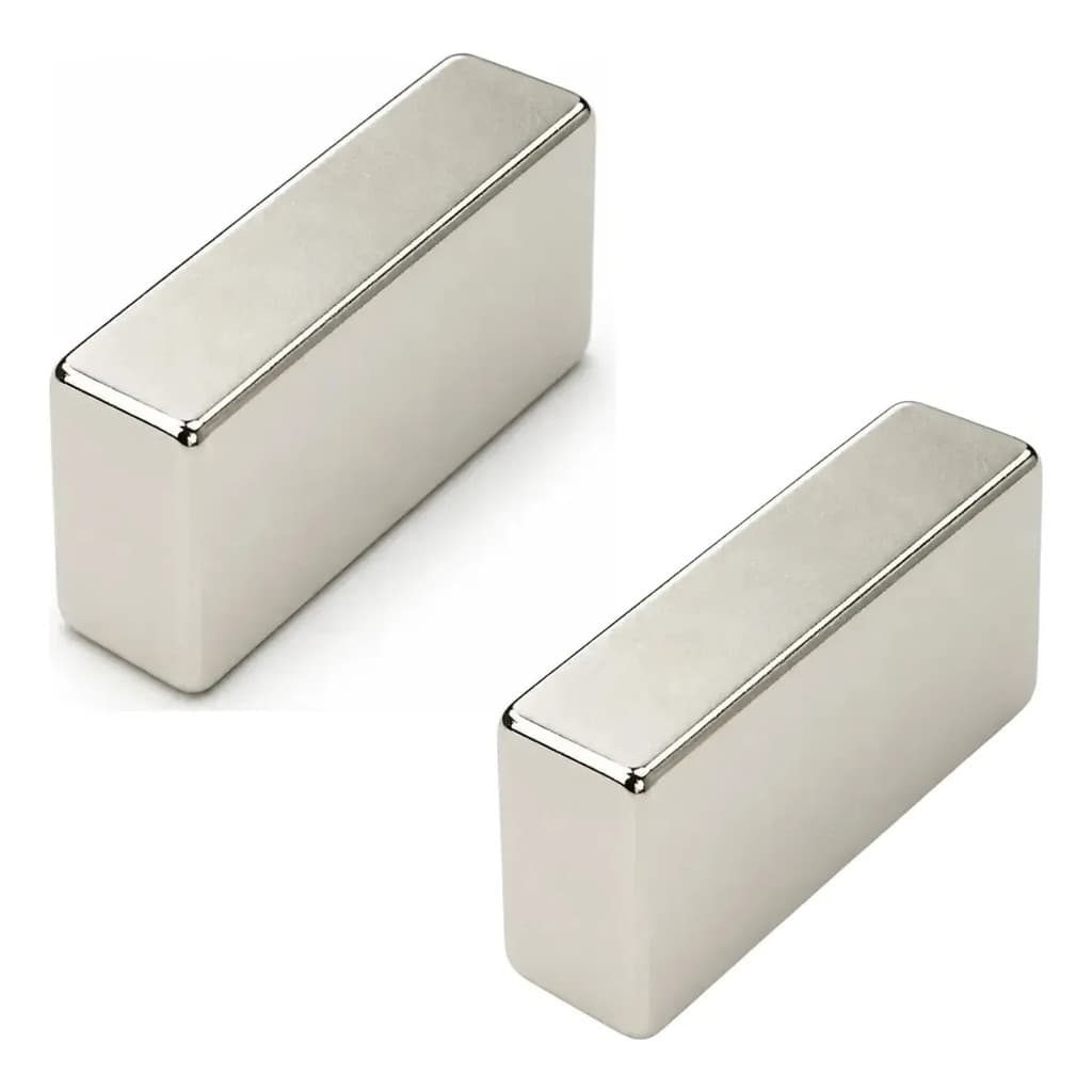 2 Super Imã Neodímio Bloco 40x20x10mm N45 Suporta 36 Kg