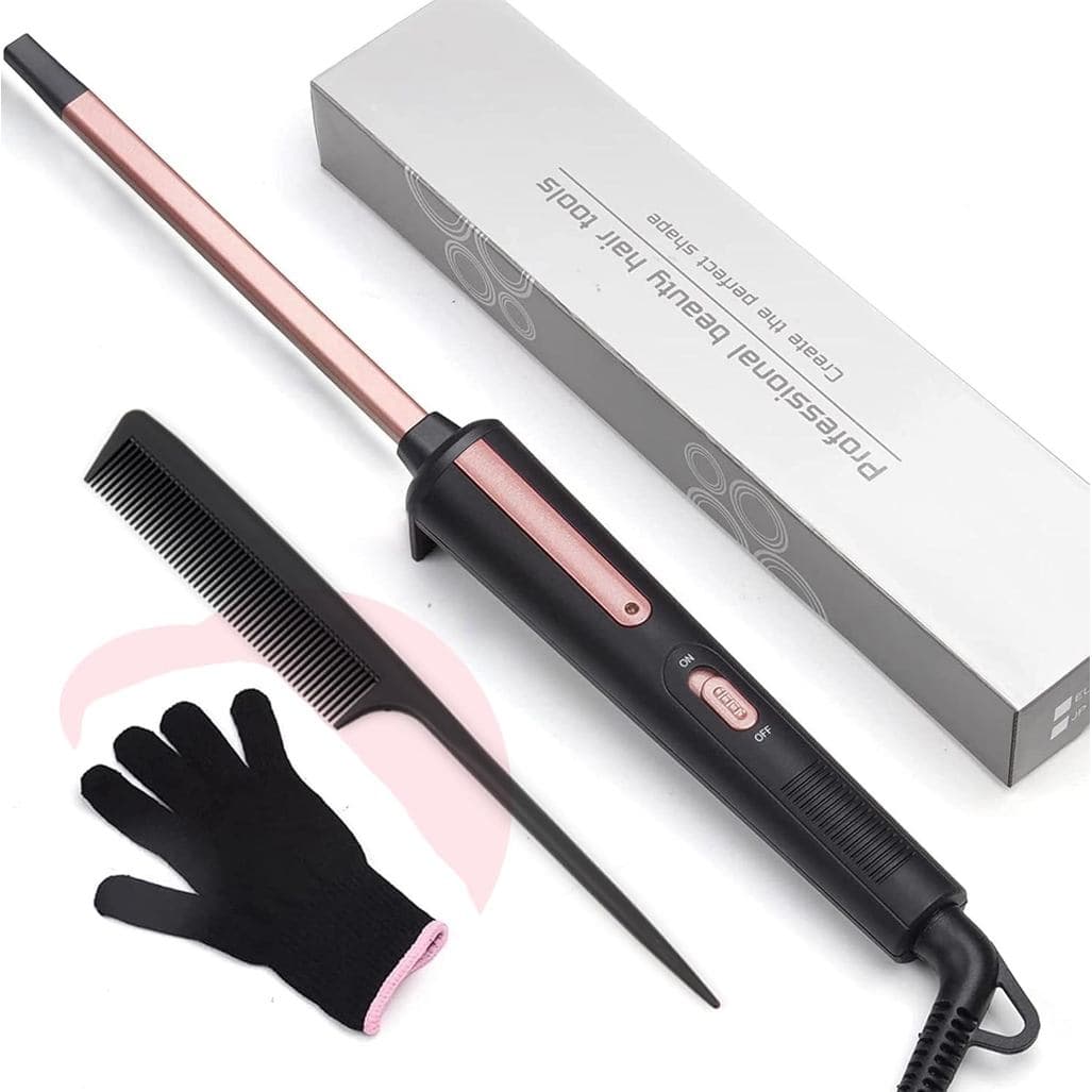 Modelador de cachos de 9mm, modelador de cachos com tubo quadrado, adequado para cabelos grossos, 180 ° Aquecimento rápi
