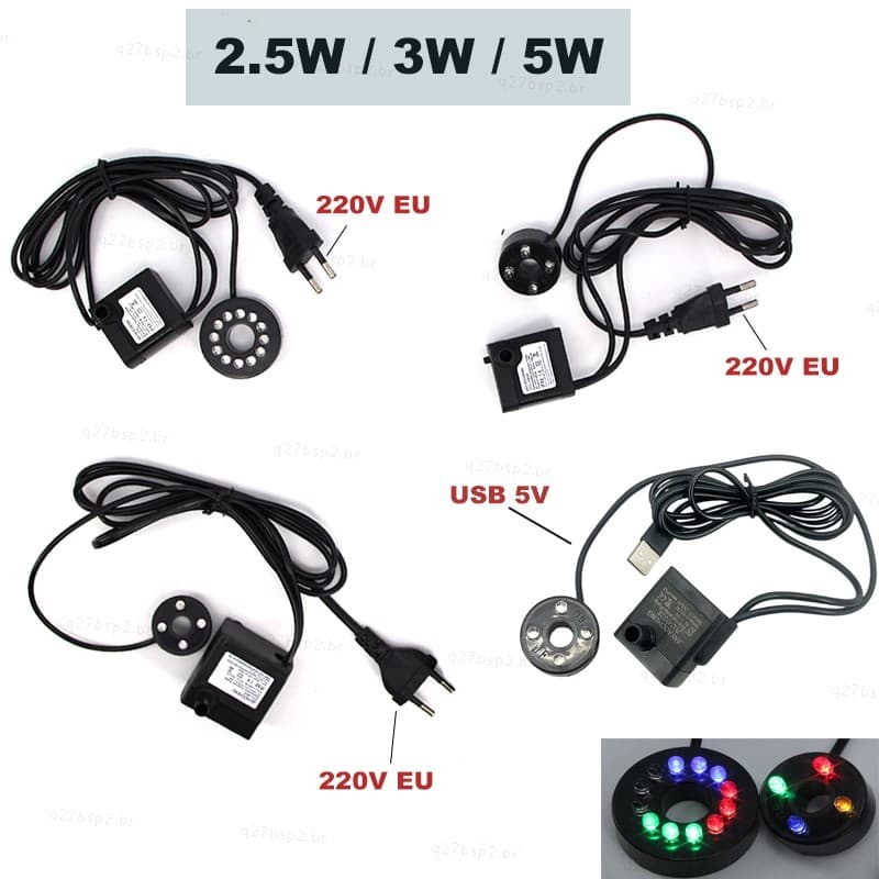 Bomba De Água Submersível Para Aquário , 5V , USB , 220V , 2.5W , 3W , 5W , Com Luz LED , Fonte De Tanque De Peixes , La