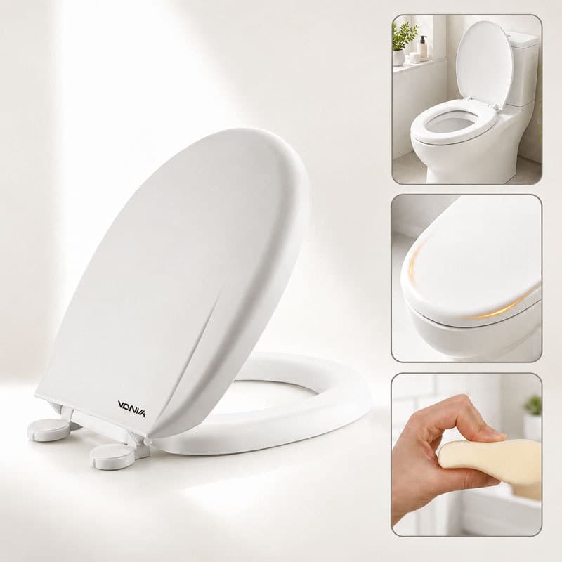 Assento Para Vaso Sanitário Macio Branco Tampa De Banheiro Premium