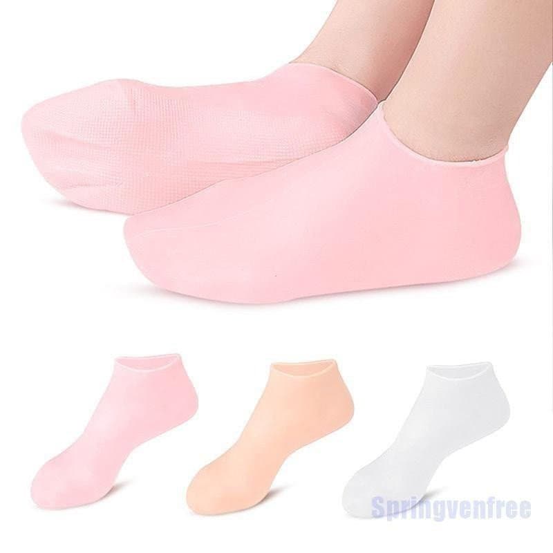 Sref 1Pair Meias De Calcanhar Hidratante De Silicone Gel Rachadas Protetor De Cuidados Com A Pele