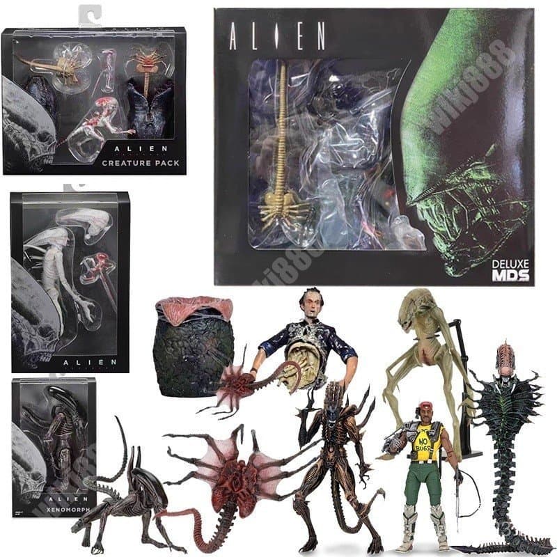 NECA Nova Figura De Ação Alienígena Predador MEZCO MDS Xenomorph Egg Facehugger Chestburster Recém-Nascido  Kenner AVP M