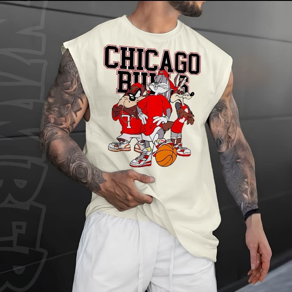 Camiseta regata oversized Estampa Basquete Chicago Unisex vintage Longline algodao unissex Academia