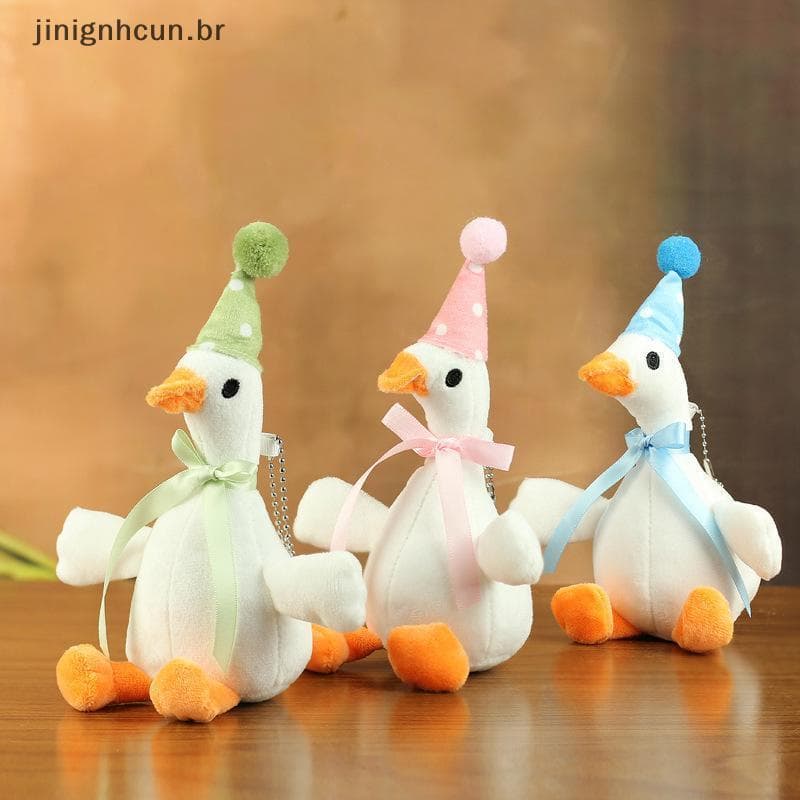 jinignhcun 20CM Chaveiro De Ganso De Pelúcia Fofo Branco Grande Pingente Saco De Brinquedo Macio Charme Carro Pendurado