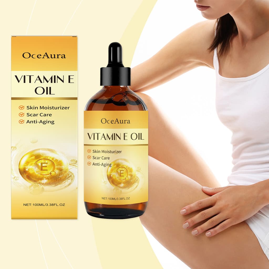 Óleo De Pele Tudo-Em-Um Com Vitamina E 100ml-Hidratante Multifuncional OCEAURA Para Rosto , Corpo Cabelo , Hidratação