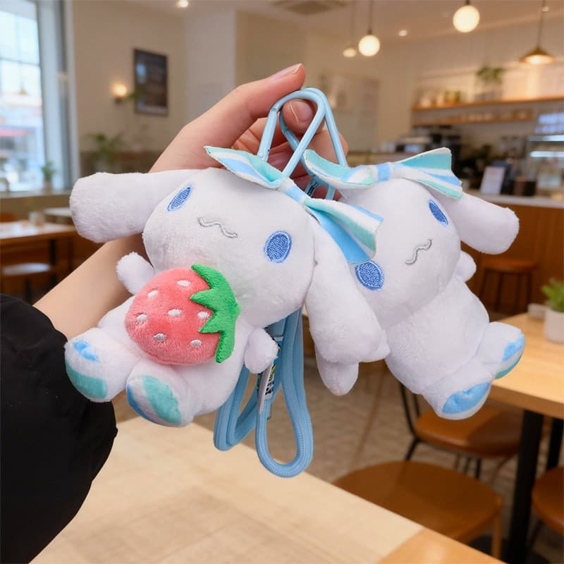 Chaveiro de pelúcia de cachorro de orelhas grandes, brinquedo fofo e adorável, pingente infantil.