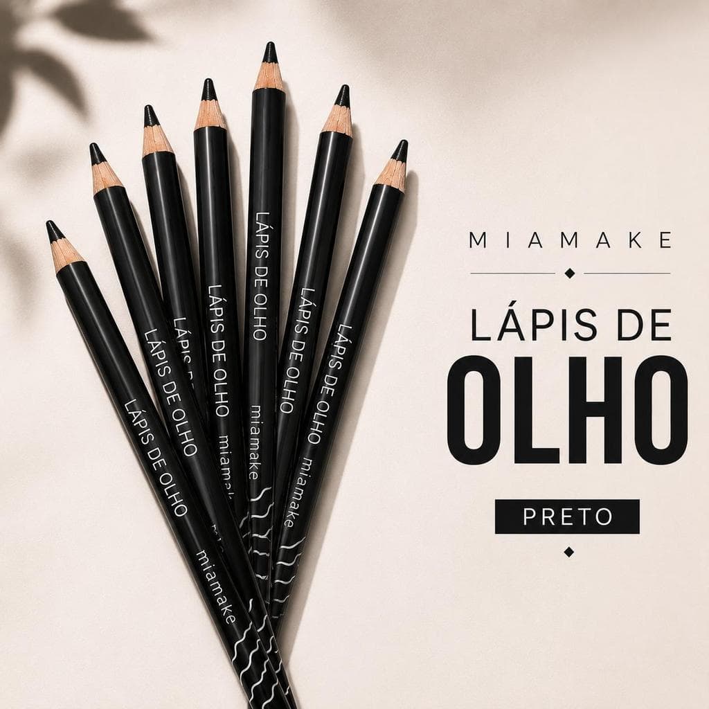 KIT LAPIS DE OLHO PRETO COM APONTADOR MIAMAKE