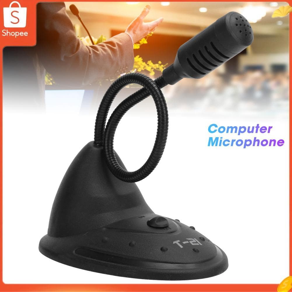 Aumotop mini microfone capacitivo de mesa ajustável para jogos de computador amplificador de som de transmissão ao vivo
