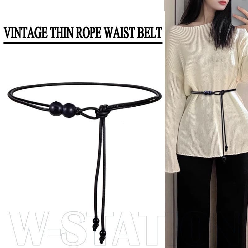 Cinto De Corda Fina Vintage De 1/2 Unidades Para Vestidos-Cintura Moderno Com Fivela-Jeans De Couro Ajustável Feminina E