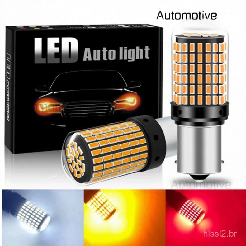 2 peças de lâmpadas LED Canbus para sinalização de direção e faróis de neblina 1156 BA15S BAU15S 1157 7440 7443 3014 144