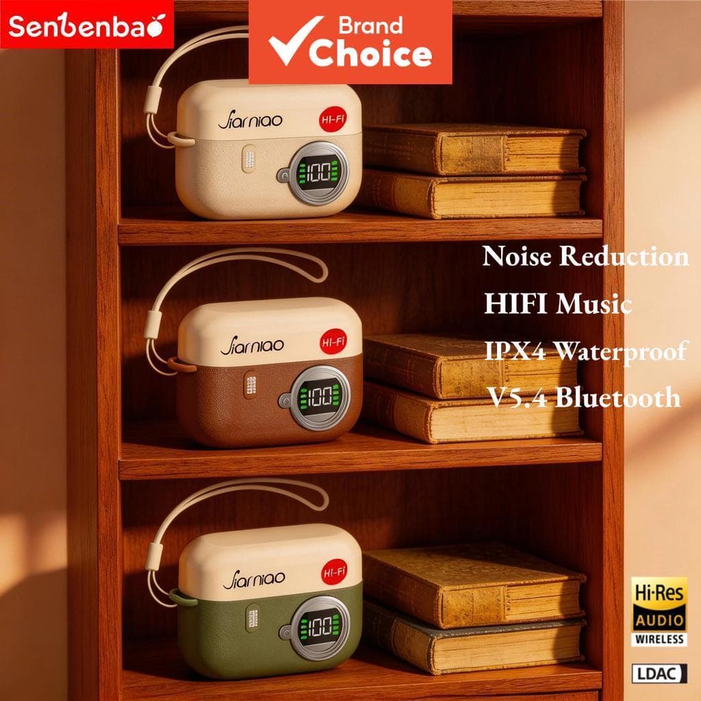 Senbenbao J67 Fones De Ouvido TWS Bluetooth Sem Fio Long Playtime HIFI Estéreo Redução De Ruído Som Panorâmico De Chamad