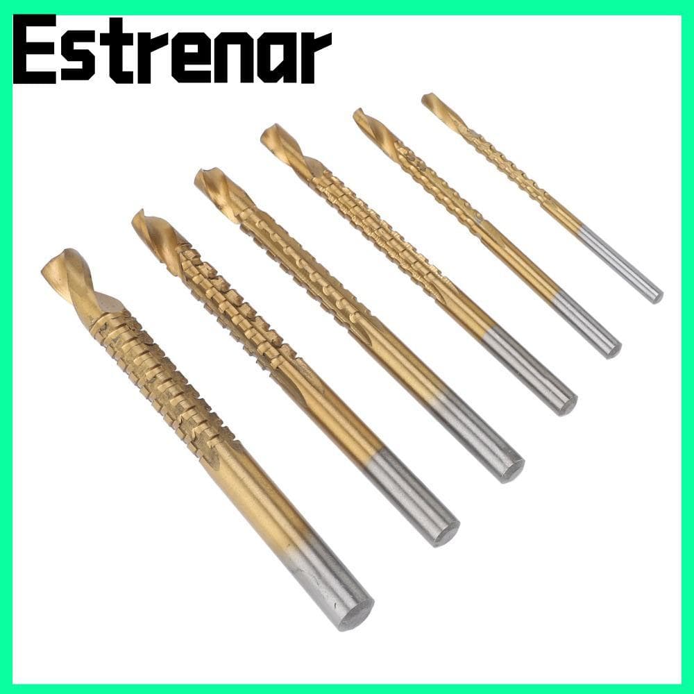 Conjunto De Brocas ESTRENAR 6PCS , Helicoidais De Haste Hexagonal De 3 A 8 Mm , Ferramentas De Corte Serrilhado Para Tra
