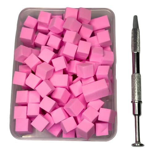 Kit Mini Esponjas Rosa Para Esfumar + Caneta Garra Prata