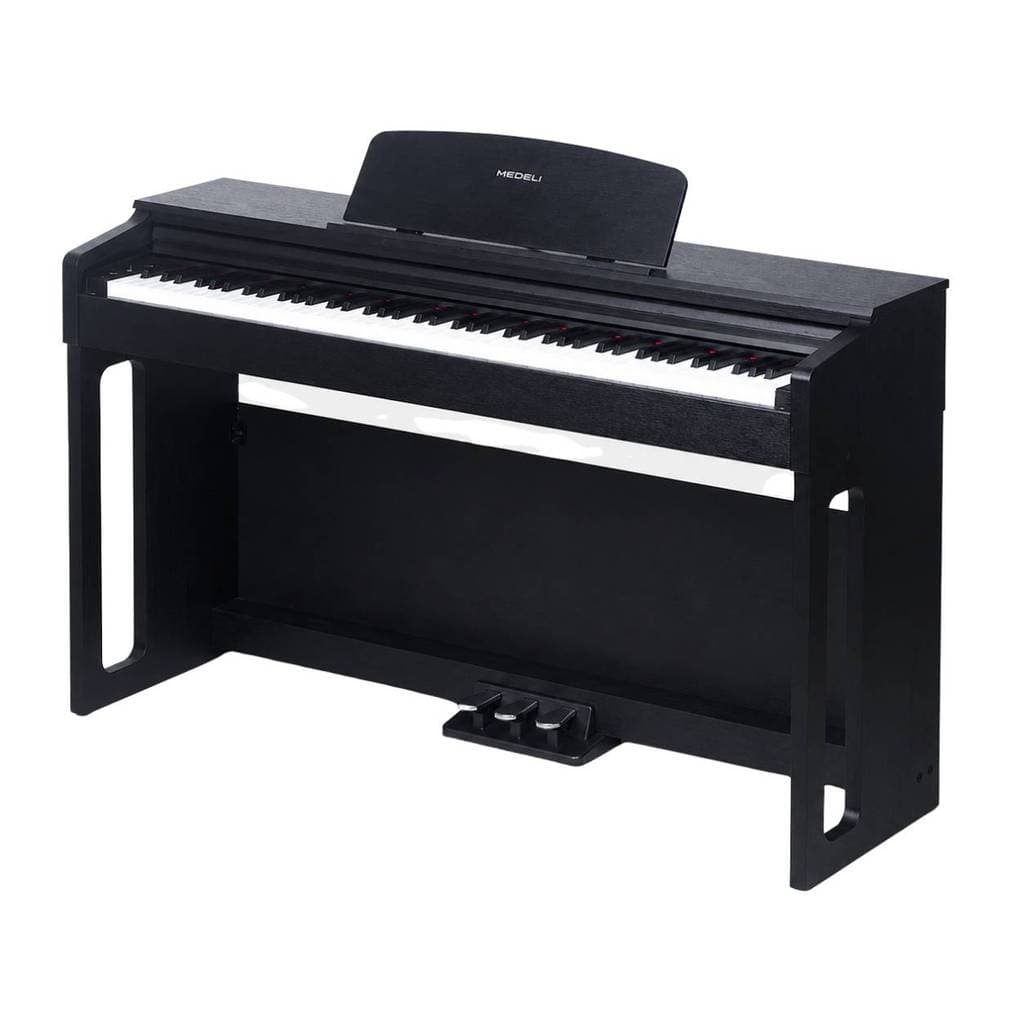 Piano Digital Vertical Medeli Up82 88 Teclas Pesadas Usb Áudio Midi 20 Timbres 64 Vozes Pedal Triplo Reverb D.a.s. Black